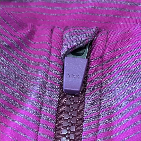 Title Nine Purple Striped Quarter-Zip Pullover - Picture 4 of 11
